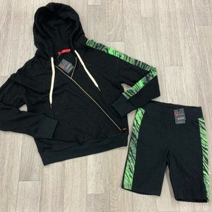n:philanthropy Iced Lime Tiger Bike Short Set